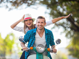 Couple on a scooter