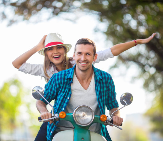 Couple on a scooter