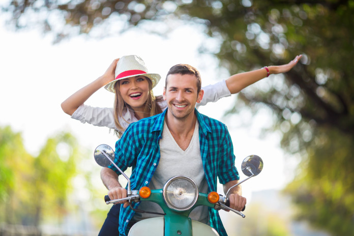 Couple on a scooter