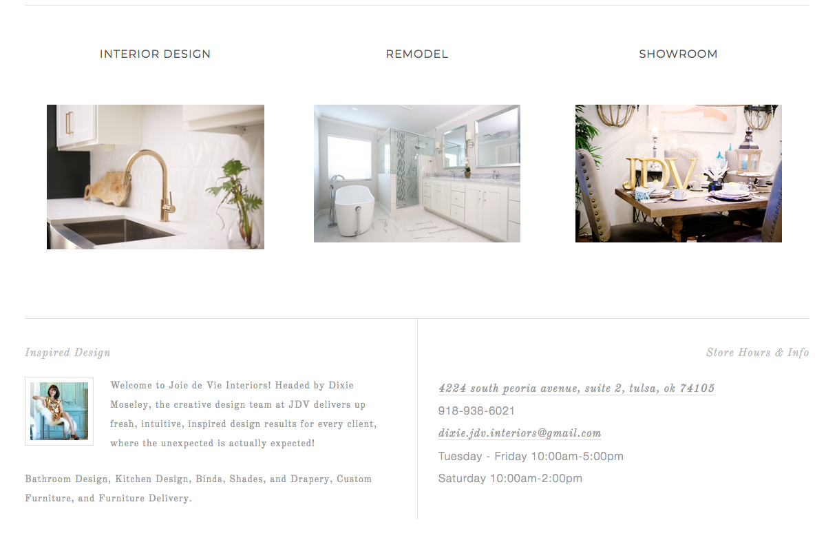 Joie De Vie Interiors - Web Design