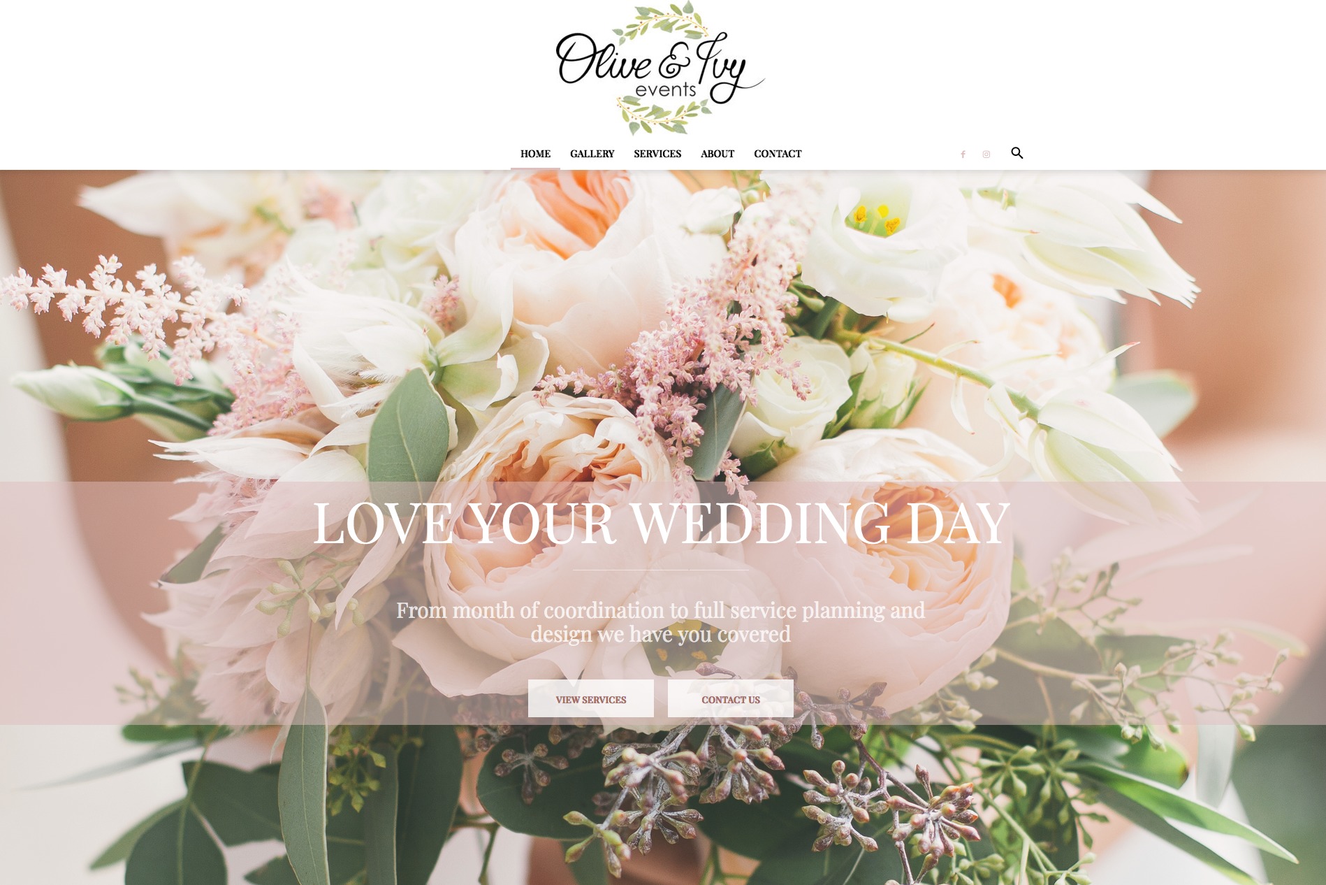 Olive & Ivy Events - Web Design