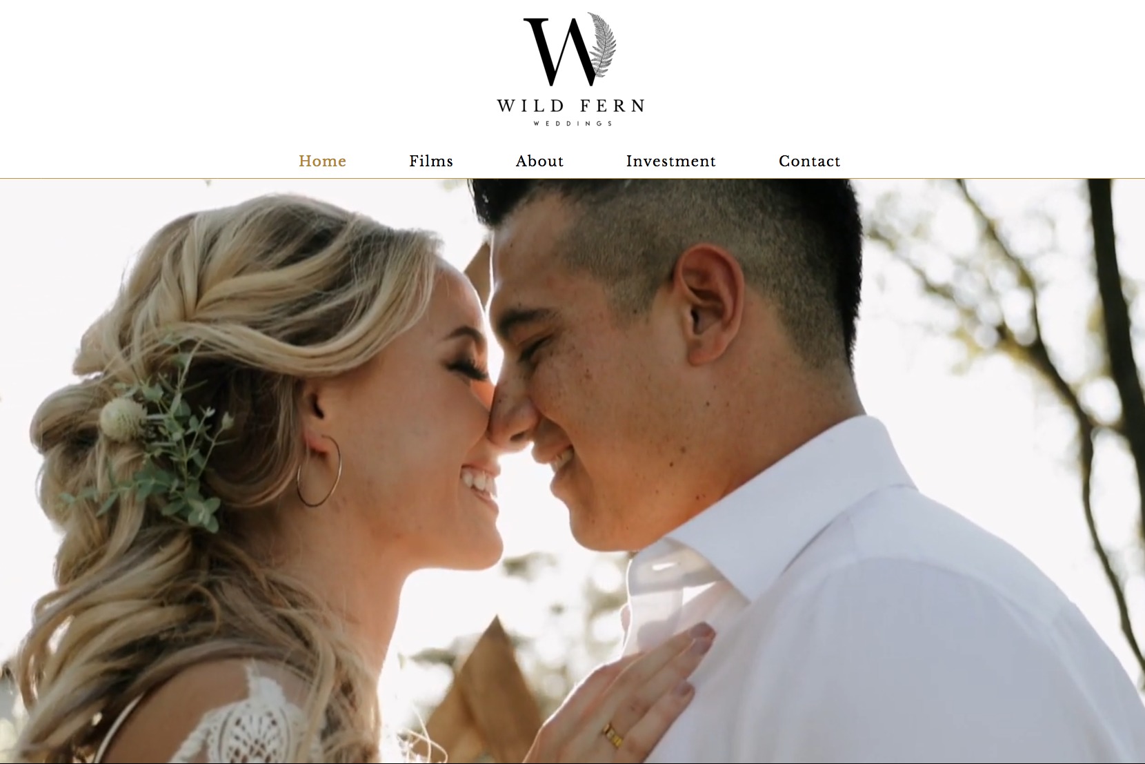 Wild Fern Weddings - Web Design